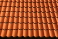 Red brown ceramic roof tiles pattern background Royalty Free Stock Photo