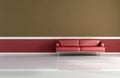 Red and brown classic sofa