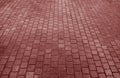 Red Brown Colored Concrete Block Paved Pathway for Texture Background Royalty Free Stock Photo