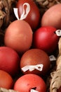Red and brown Easter egg shells