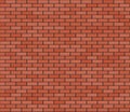 Red brown realistic brickwall. Vector seamless texture Royalty Free Stock Photo