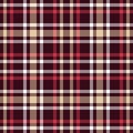 Red and brown tartan seamless vector pattern. Checkered plaid texture.