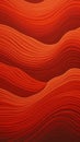 Red Rheostatic Desert Landscape: Organic Waves And Lines Illustration Royalty Free Stock Photo