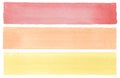 Red Brown Yellow striped abstract background, watercolor line  on the white texture paper background, background or template for t Royalty Free Stock Photo