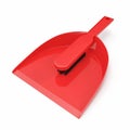 A red brush and dustpan isolated on white. 3D illustration Royalty Free Stock Photo