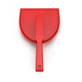 A red brush and dustpan isolated on white. 3D illustration Royalty Free Stock Photo