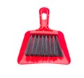 Red brush and plastic dustpan. Royalty Free Stock Photo