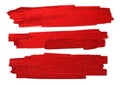 Red brush stoke texture on white background vector illustration