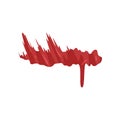 Red brush stroke, dripping blood vector Illustration on a white background