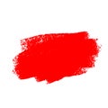 Red brush stroke isolated on white background