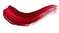 Red Brush Stroke Of Oil Paint Isolated On White Background, Artistic Element for Design projects, Royalty Free Stock Photo