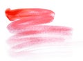 Red brush strokes paint isolated on white background. Royalty Free Stock Photo