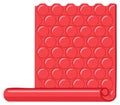 Red Bubble Wrap Vector Illustration, Protective Packing Material with Air Bubbles, Isolated on White Royalty Free Stock Photo