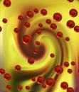 Red bubbles forms, vivid background, lights background, colors, shades abstract graphics. Abstract background and texture Royalty Free Stock Photo