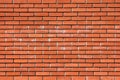 Red building bricks texture background stacked as house wall and connected with dried white mortar