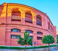 The red building of Bullring Arena of Malaga, Spain Royalty Free Stock Photo