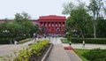 Red building of Kiev National University Shevchenko in spring Royalty Free Stock Photo