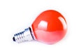 Red bulb on white background