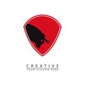 red bull head shield logo icon vector Royalty Free Stock Photo