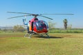 Red Bull helicopter Royalty Free Stock Photo