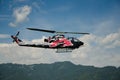 Red Bull helicopter Royalty Free Stock Photo