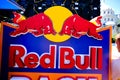 Red Bull logo sign symbol famous sticker sport yellow blue isolated concept icon art template design