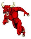 Red bull mascot running