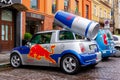 Red Bull mini cooper publicity car