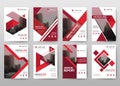 Red bundle annual report brochure flyer design template , Leaflet cover presentation abstract flat background, Royalty Free Stock Photo