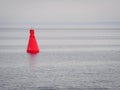 Red buoy as a navigation mark