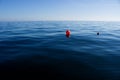 Red buoy on blue sea Royalty Free Stock Photo