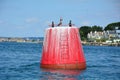 Red buoy at the entrance to Poole Harbour Royalty Free Stock Photo