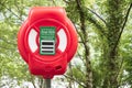 Red buoy life safety ring at Loch Lomond Royalty Free Stock Photo