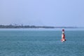 Red buoy Navigation or lateral Marks floating in the sea Royalty Free Stock Photo