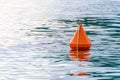 Red buoy on the sea waves Royalty Free Stock Photo