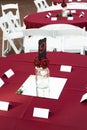 red burgundy wedding tables event decoration weddings centerpiece rose table number set planning venue Royalty Free Stock Photo