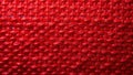 Red burlap swatch; deeply textured, irregular weave Close up detail , rustic texture, red burlap, burlap swatch