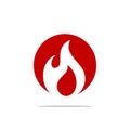 Red Burn Fire Flammable Logo Template Illustration Design. Vector EPS 10 Royalty Free Stock Photo