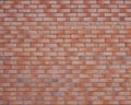 Red burned brick wall made of blocks of regular shape background