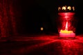 Red burning candle Royalty Free Stock Photo