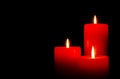 Red burning candles for Christmas Royalty Free Stock Photo