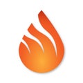 Red burning fire icon, isolated, vector illustration Royalty Free Stock Photo