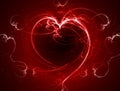 Red burning fractal heart Royalty Free Stock Photo