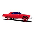 Red American Classic Car with Custom Red Wheels Royalty Free Stock Photo