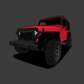 Red Off-Road Jeep Wrangler with Black Accents and Big Tires Royalty Free Stock Photo