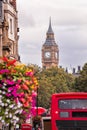 Red bus against Big Ben in London, England Royalty Free Stock Photo