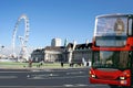 Red bus, Big Ben on London cityscape. Royalty Free Stock Photo