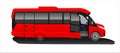 Red Bus with an open door, Side view. Tourist bus. Sightseeing bus. Modern flat Vector illustration Royalty Free Stock Photo