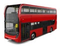 red bus public transport 3d render car city tourist urban UK art symbol Royalty Free Stock Photo