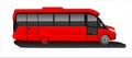 Red Bus, Side view. Tourist bus. Sightseeing bus. Modern flat Vector illustration Royalty Free Stock Photo